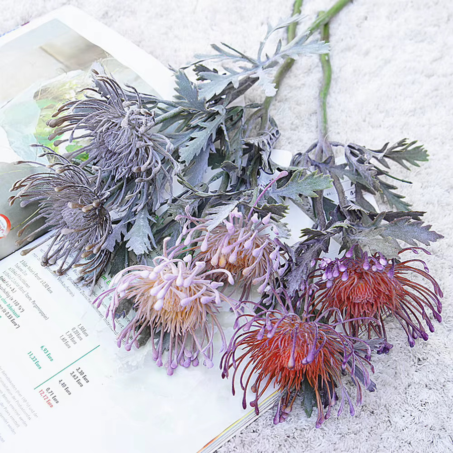 ZQCY Künstliche Blumen Krabbenklaue in Weiß mit 2 Gabeln für Tischdekoration und Hochzeitsdeko - Bild 1