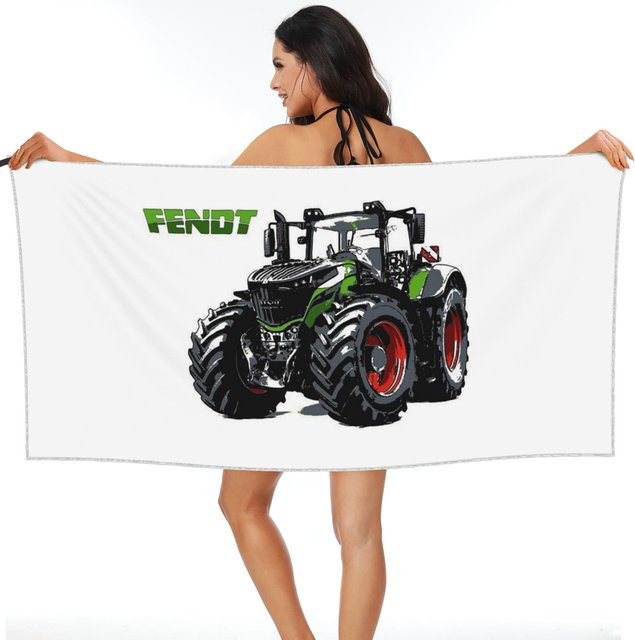 Fendt Traktor Strandtuch aus Mikrofaser, weiß, B/H: 70 x 140 cm - Bild 1