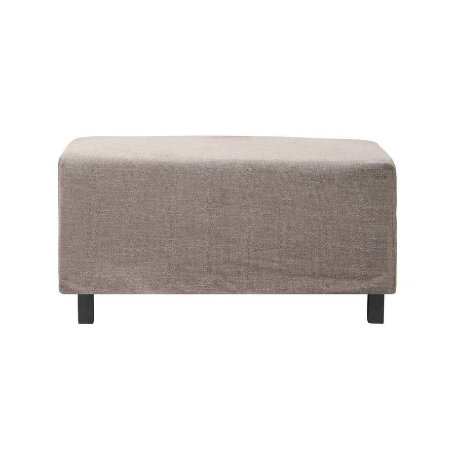 House Doctor Bank Hazel Night Pouf-Element aus Baumwollstoff in Graubraun - Bild 1