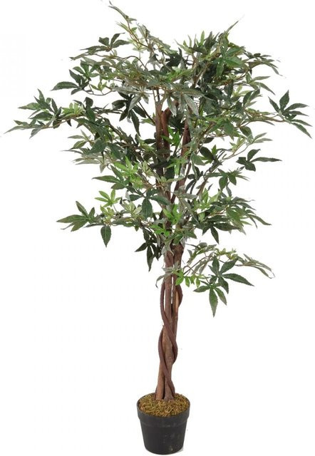 Lex Kunstpflanze Ahorn Dekobaum mit Holzstamm in Grün, Höhe: 115 cm - Bild 1