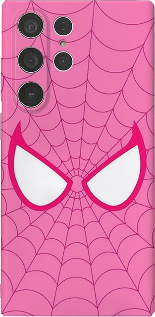 Pink Spider Web Icon Handyhülle für Samsung Galaxy S25 S24 S23 Ultra Plus A35 A55 in Pink Glossy HD Hard Cover - Bild 1