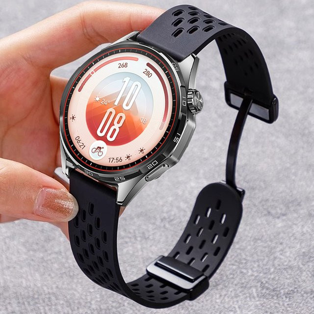 jansin Uhrenarmband Silikon, Magnetisch, Schwarz, Unisex - Bild 1
