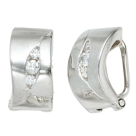 Colfem Ohrclips 925 Silber, Zirkonia, Unisex - Bild 1