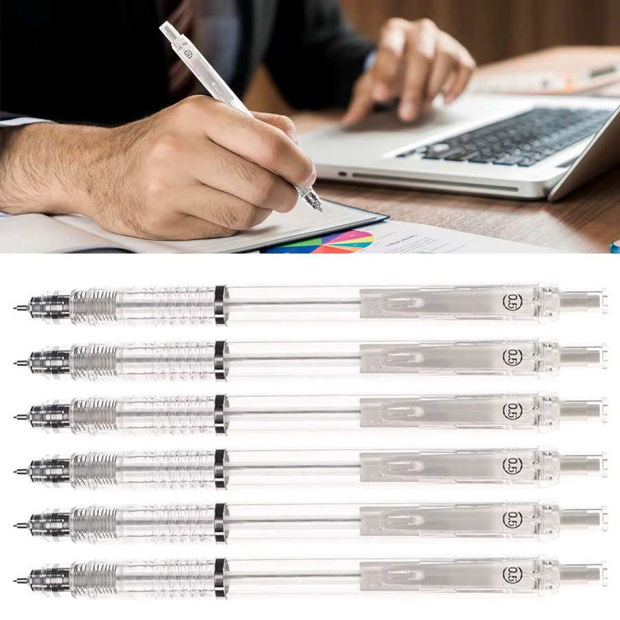 Automatischer Druckbleistift aus transparentem Kunststoff für Schule und Büro mit 0,5 mm und 0,7 mm Mine - Bild 2