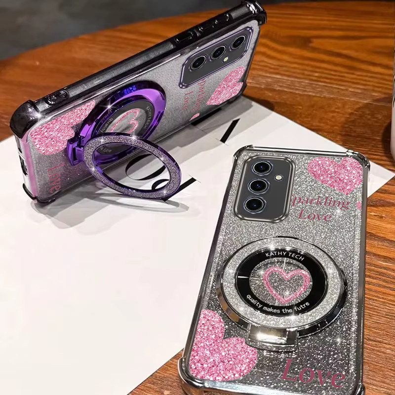 Glitzernde Handyhülle mit Perlenriemen für Samsung Galaxy S25 S24 S23 S22 S21 S20 FE Note 10 20 Plus Ultra in Lila - Bild 2