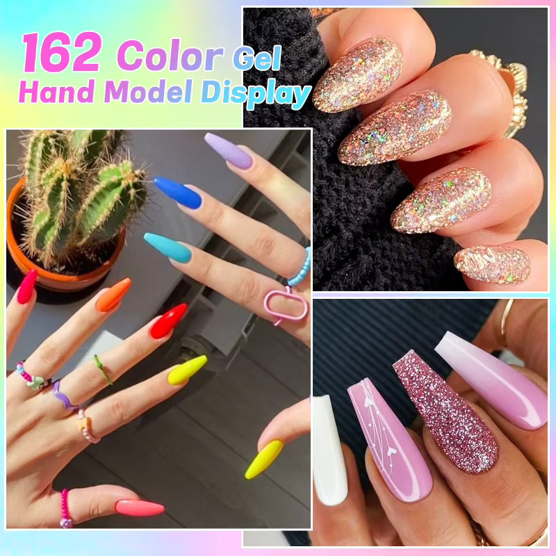Four Lily Nagelgel Set, Glitter Pailletten, HEMA/TPO-frei, 9 Stück - Bild 3