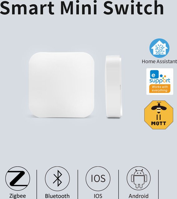 LINCUKOO Zigbee Smart Mini-Schalter Weiß – Szenenschalter für Hausautomation und Home Assistant Unterstützung - Bild 1