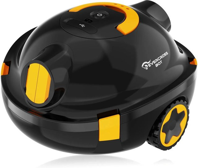 EVERCROSS BOT Y10 Poolroboter Schwarz für Fliesen, Vinyl und PVC sowie oberirdische und unterirdische Pools mit wiederaufladbarem Akku - Bild 1