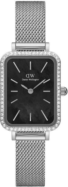 Daniel Wellington Damenarmbanduhr, Quarz, Edelstahl, Silber, Schwarz, Rechteckig - Bild 1