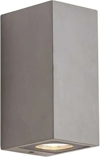 QAZQA Moderne Außenwandleuchte Pompei in Grau, 2-flammig Up-Down Licht für Garten und Terrasse, IP44, Beton- und Metall-Optik, B/T/H: 23,5 x 13,3 x 13,3 cm - Bild 1