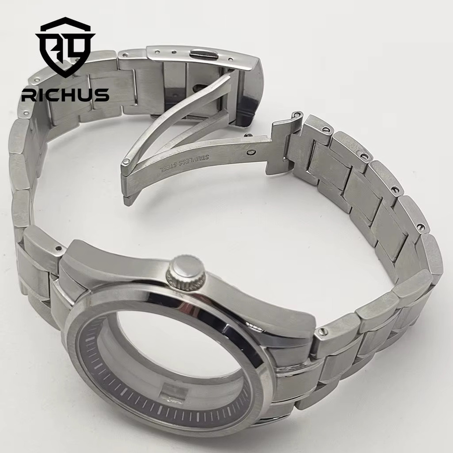 RICHUS Uhrengehäuse, Edelstahl, Silber, 40 mm, Saphirglas, Unisex - Bild 2