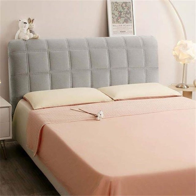 Luxuriöser gesteppter Bettkopfbezug von mtuove aus Samt und Plüsch in Grau, Queen-Size Flanell-Kopfteilbezug - Bild 1