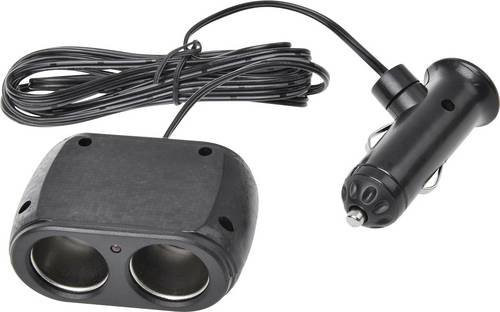 IWH Doppelsteckdose in Schwarz für 12 oder 24 V/DC mit maximal 10A Belastbarkeit - Bild 1