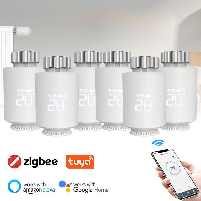 Tuya ZigBee Smart TRV Heizkörperthermostat TRV06 in Weiß mit Alexa und Google Home Unterstützung - Bild 1