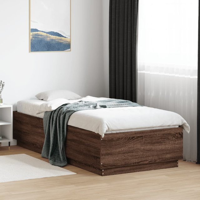 vidaXL Bettgestell in Eichen-Optik, Braun, B/T/H: 90 x 200 x 40 cm - Bild 3
