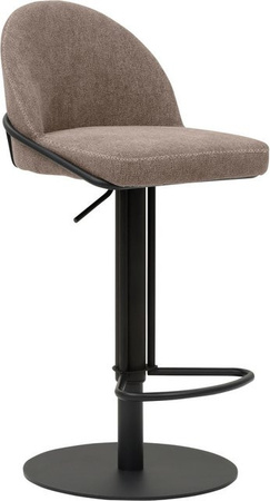 Mayer Sitzmöbel Barhocker höhenverstellbar mit meliertem Stoffbezug in Hellbraun und schwarzem Metallgestell, B/T/H: 45 x 51 x 81 cm