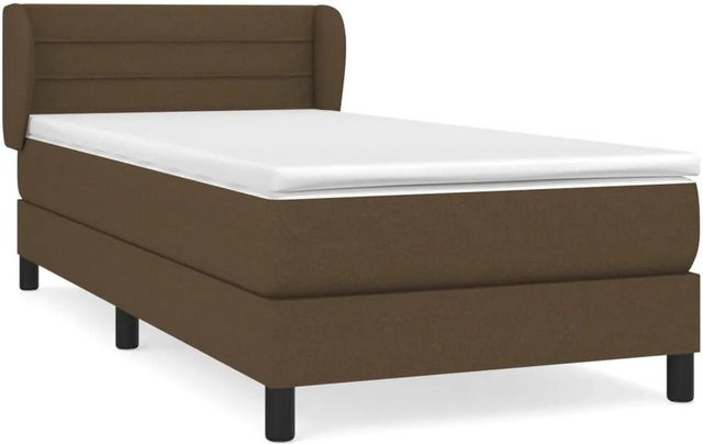 vidaXL Boxspringbett mit Matratze Hybrid-Design in Dunkelbraun, B/T/H: 100 x 200 cm - Bild 1