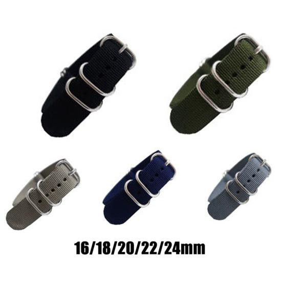 caicaichen Uhrenarmband Nylon, grün, 16 mm, Unisex - Bild 3