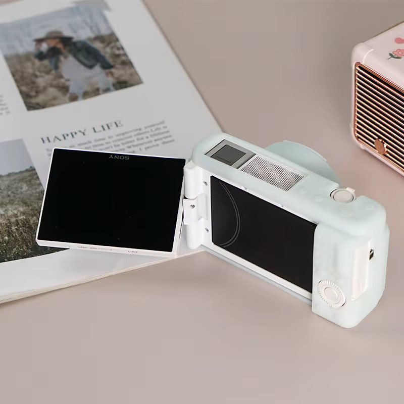 Sony ZV1 Kamera Silikon Schutzhülle in Pink mit Bildschirm Schutzfolie - Bild 2