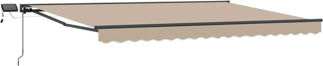 vidaXL Manueller Markisenrahmen mit LEDs in Beige, B x H: 400 x 300 cm - Bild 1