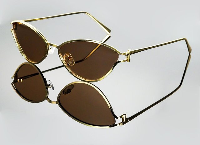 Dote Sonnenbrille Cat-Eye, Unisex, Vollrand, Metall, brown - Bild 1