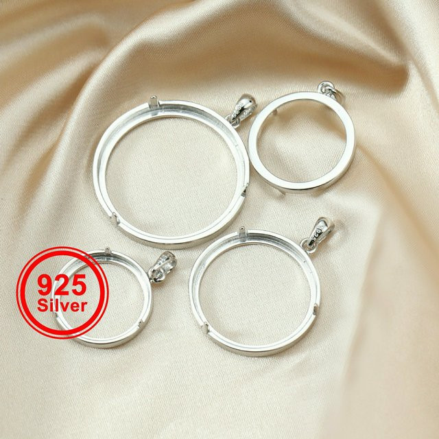 Ms.Iconic Anhänger, 925 Sterlingsilber, Cabochon-Münzenhalter, 19–30 mm - Bild 1