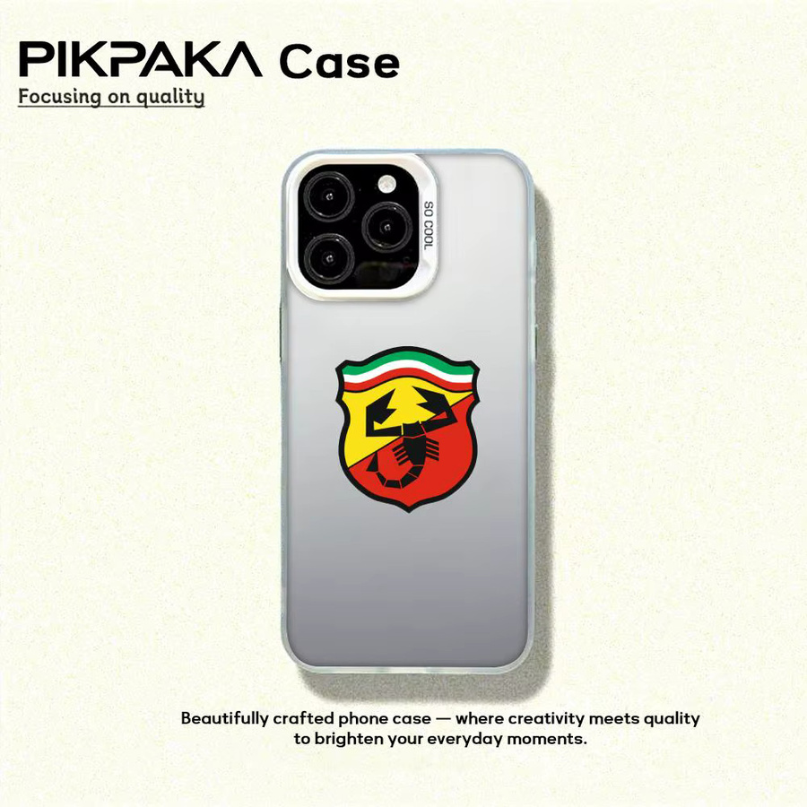 A-Abarth Skorpion Handyhülle für iPhone 11 bis iPhone 17 Pro Max, Stoßfeste Matte Laser Aurora Hülle in Bunt und Schwarz - Bild 4
