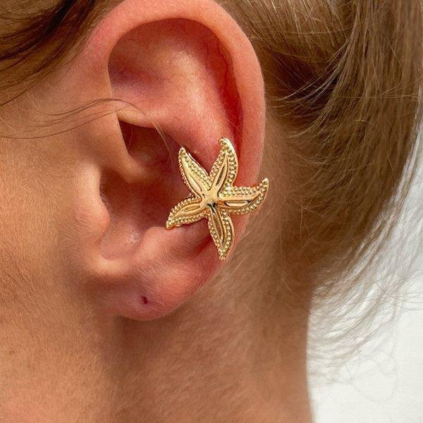 TuiYing001 Ohr Manschette, Messing, Gold, Damen, Seestern, Blume - Bild 1