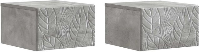 vidaXL Wandmontierter Nachttisch Set 2 Stück in Betongrau, minimalistisches Design für Schlafzimmer und Wohnräume, B/T/H: 49 x 34,5 x 20 cm - Bild 1