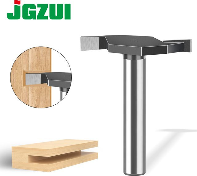JGZUI T-Cutter Fräser aus Wolframlegierung in Silber mit 6mm oder 12mm Schaft für die Holzbearbeitung - Bild 1