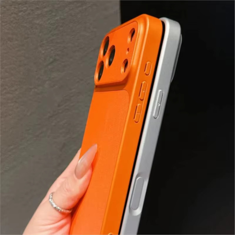 Stoßfeste Leder-Handyhülle in Pink für iPhone 11 bis iPhone 17 Pro Max Plus Air mit matter Rückseite und Bumper-Schutz - Bild 2