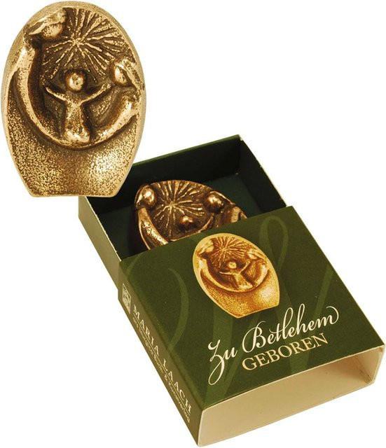 Mini Standkrippe zu Betlehem geboren von Klosterverlag Maria Laach – ars liturgica aus Metall in Bronze und Gold - Bild 1