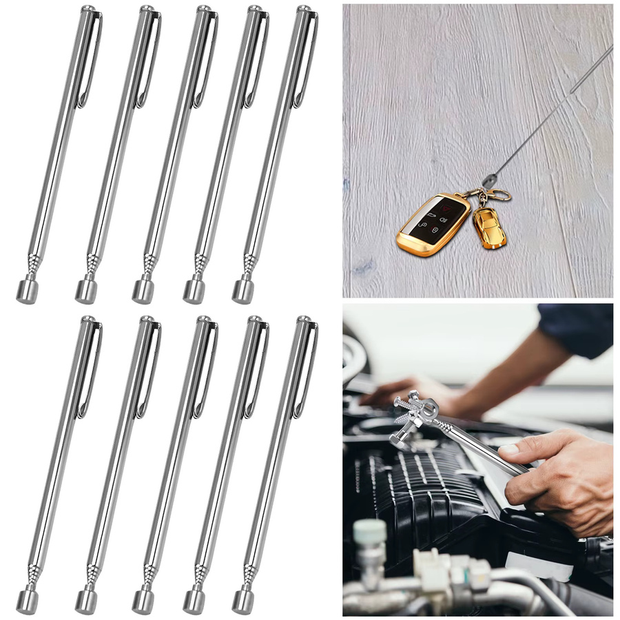 Hands DIY Teleskopischer magnetischer Magnetstift mit Taschenclip als ausziehbarer Pickup-Grabber aus Metall - Bild 2