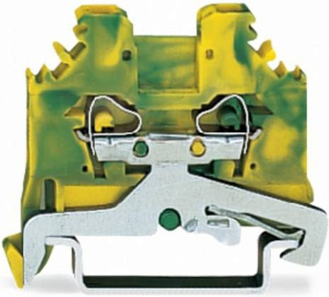 WAGO 280-107 Schutzleiterklemme mit Zugfeder, Farbe: Grün/Gelb, 100 Stück - Bild 1
