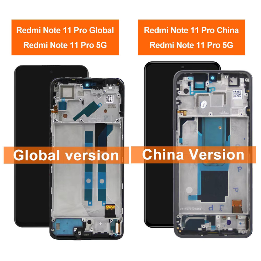 Xiaomi Redmi Note 11 Pro 5G Super AMOLED LCD Display Touchscreen Digitalisierer Baugruppe in Schwarz - Bild 2