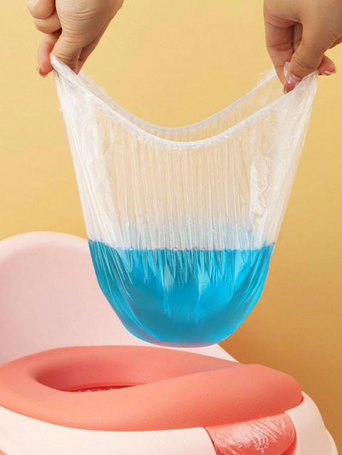 100 Stück Baby-Toiletten-Müllbeutel aus Kunststoff, transparente Einweg-Reinigungsbeutel für Kinder und Kleinkinder - Bild 1