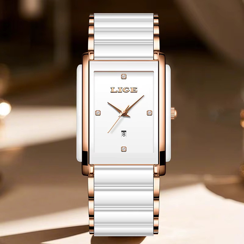 LIGE Armbanduhr Quarz, Silikon, Weiß, Damen - Bild 2