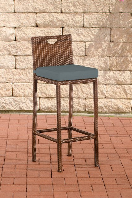 TPFGarden Barhocker Marlies in Braun mit Rattan-Optik und modernem Design - Bild 1
