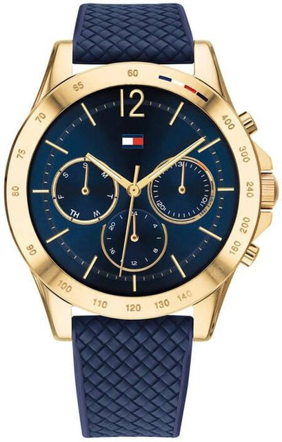 Tommy Hilfiger Damenuhr, Quarz, Edelstahl, Silikon, Blau, 40 mm - Bild 1