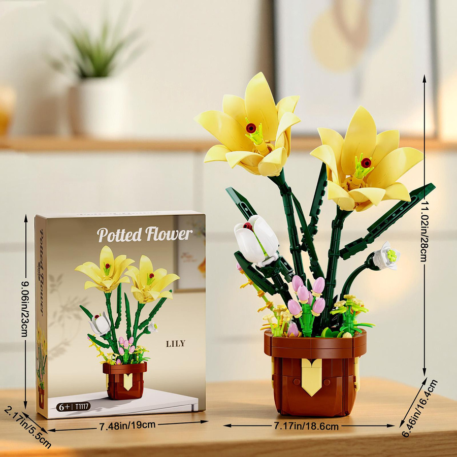 Yiran toy Lilienblume Topfpflanze Baustein Set 296 Teile - Bild 4