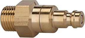 Riegler Nippel für Kupplung NW 5, beidseitig absperrend, Messing blank, G 1/4 AG, Farbe: Gold - Bild 1