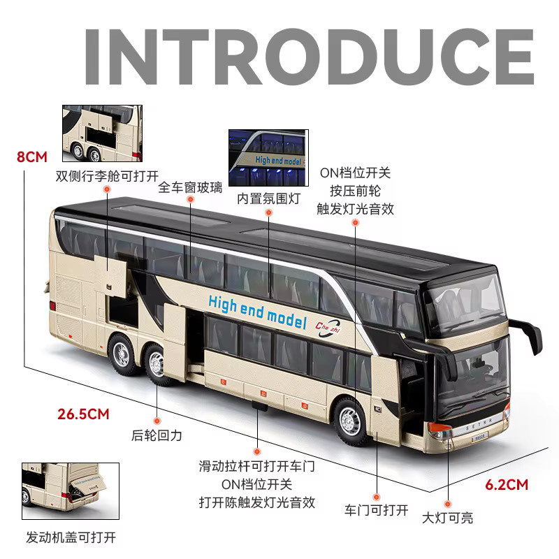MAKEDA Elektrische Flughafen Business Bus, Metall, mit Licht und Sound - Bild 3