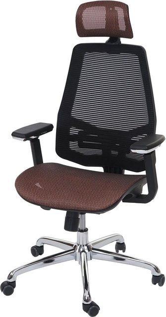 Bürostuhl MCW A58 mit Sliding-Funktion und Kopfstütze in Mandarin/Schwarz aus Stoff/Textil - Bild 2