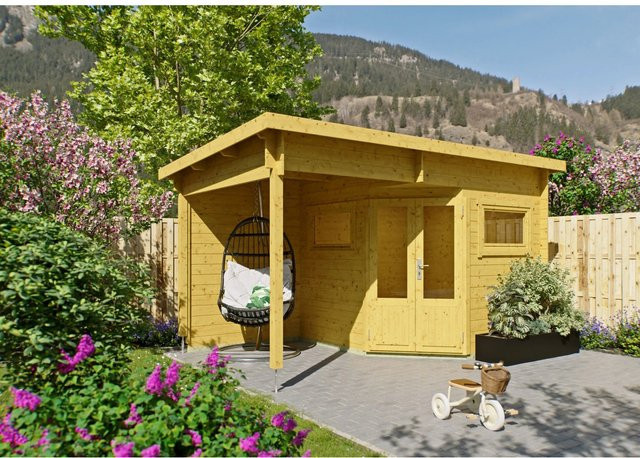 Fjordholz Gartenhaus Leva 2B als 5-Eck aus imprägnierter Kiefer in Braun - Bild 1