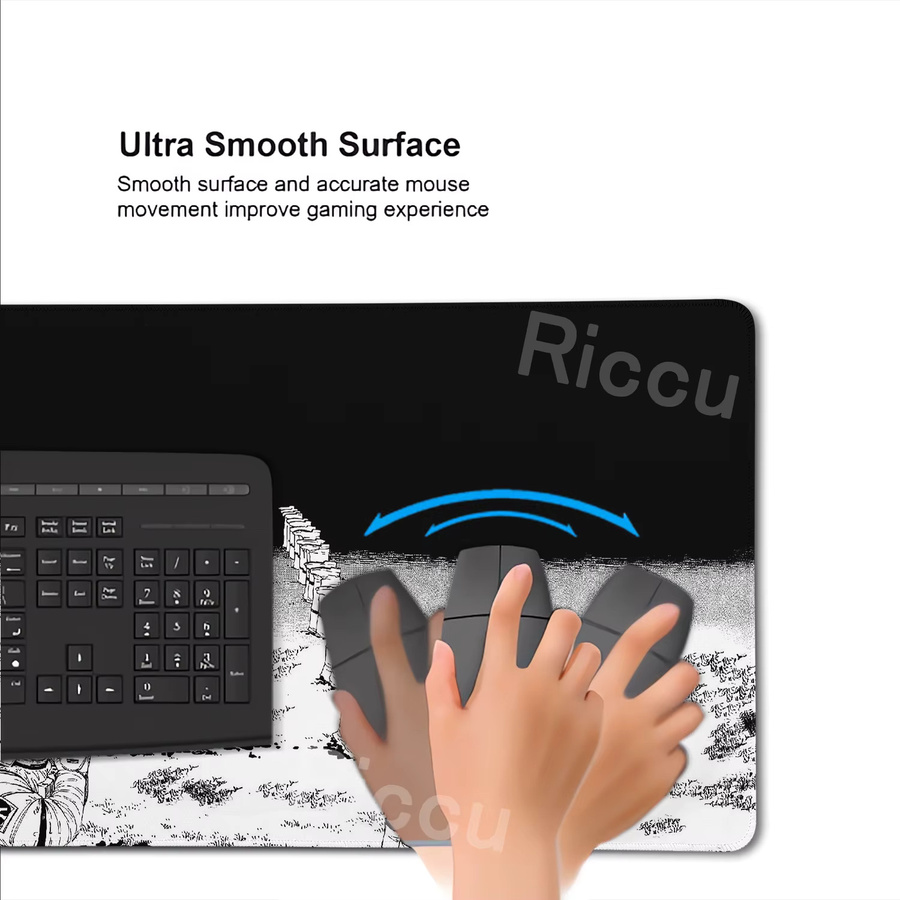 Riccu Astronaut Gaming-Mauspad, rutschfeste Schreibtischunterlage aus Gummi, Multicolor, B/T: 80 x 40 cm - Bild 5