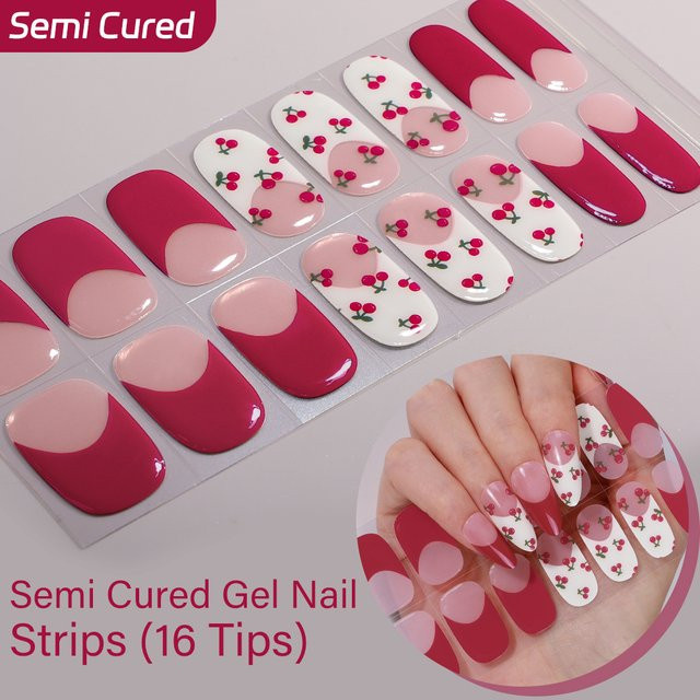 Parkson Gel-Nagelstreifen Sommer-Kirschherz, 16er-Set, Glänzend - Bild 1