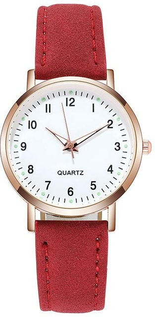 Your Fashion Armbanduhr, Leder, Quarz, rot, Damen, 33 mm - Bild 1