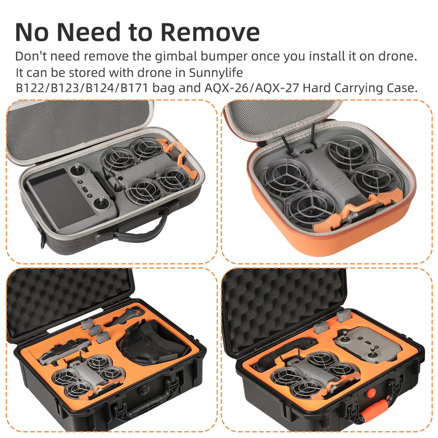 Stoßfester Gimbal-Schutzbalken für DJI Neo 2 in Orange – Kameraschutz für deine Drohne - Bild 4