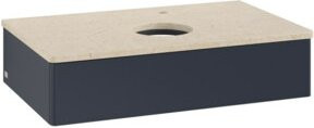 V&B Waschtischunterschrank Antao mit Beleuchtung, Farbe Mattblau lackiert, B/T/H: 80 x 50 x 19 cm - Bild 1