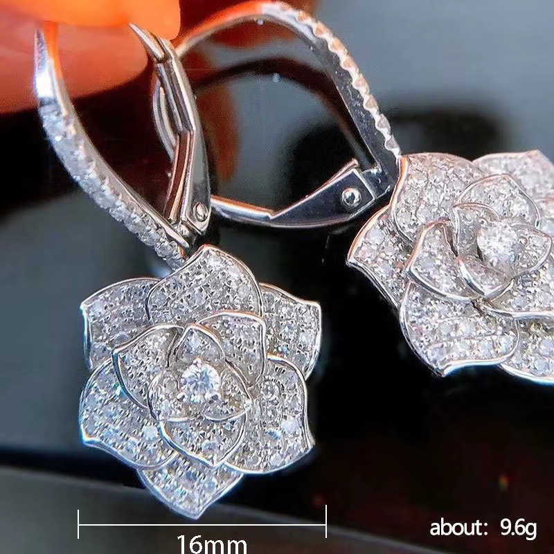 Huitan Ohrhänger Blumenförmig, Zirkonia, Silber, Damen - Bild 4